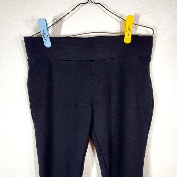 Matty M Women's Size XL Black High Rise Ponte Slub Slimming Legging Pockets - Picture 3 of 6